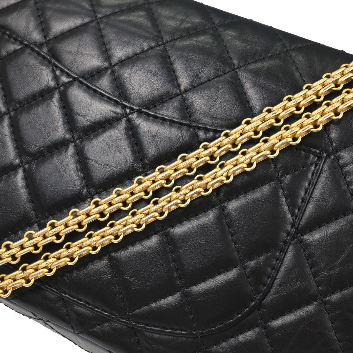 Chanel Black Calfskin 2.55 Double Flap Shoulder Bag