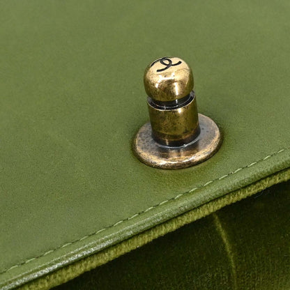 Boy Chanel Green Velvet Tweed Medium Shoulder Bag