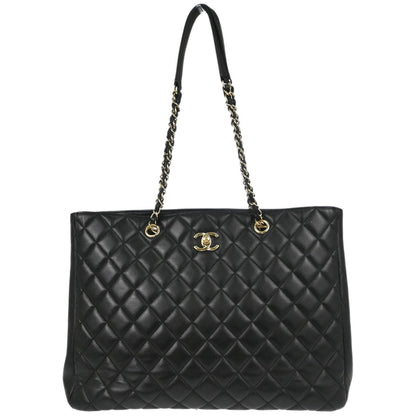 Chanel Black Lambskin Chain Tote Handbag