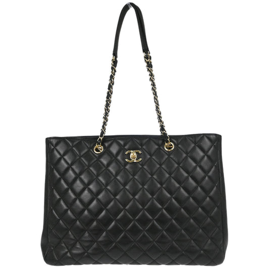 Chanel Black Lambskin Chain Tote Handbag