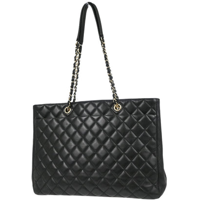 Chanel Black Lambskin Chain Tote Handbag