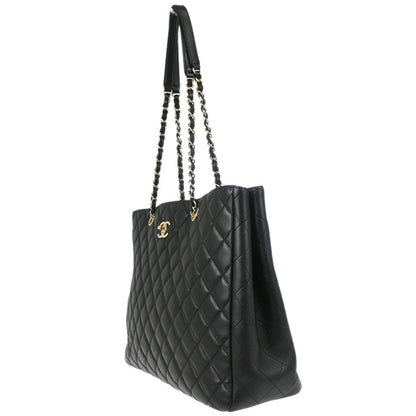 Chanel Black Lambskin Chain Tote Handbag