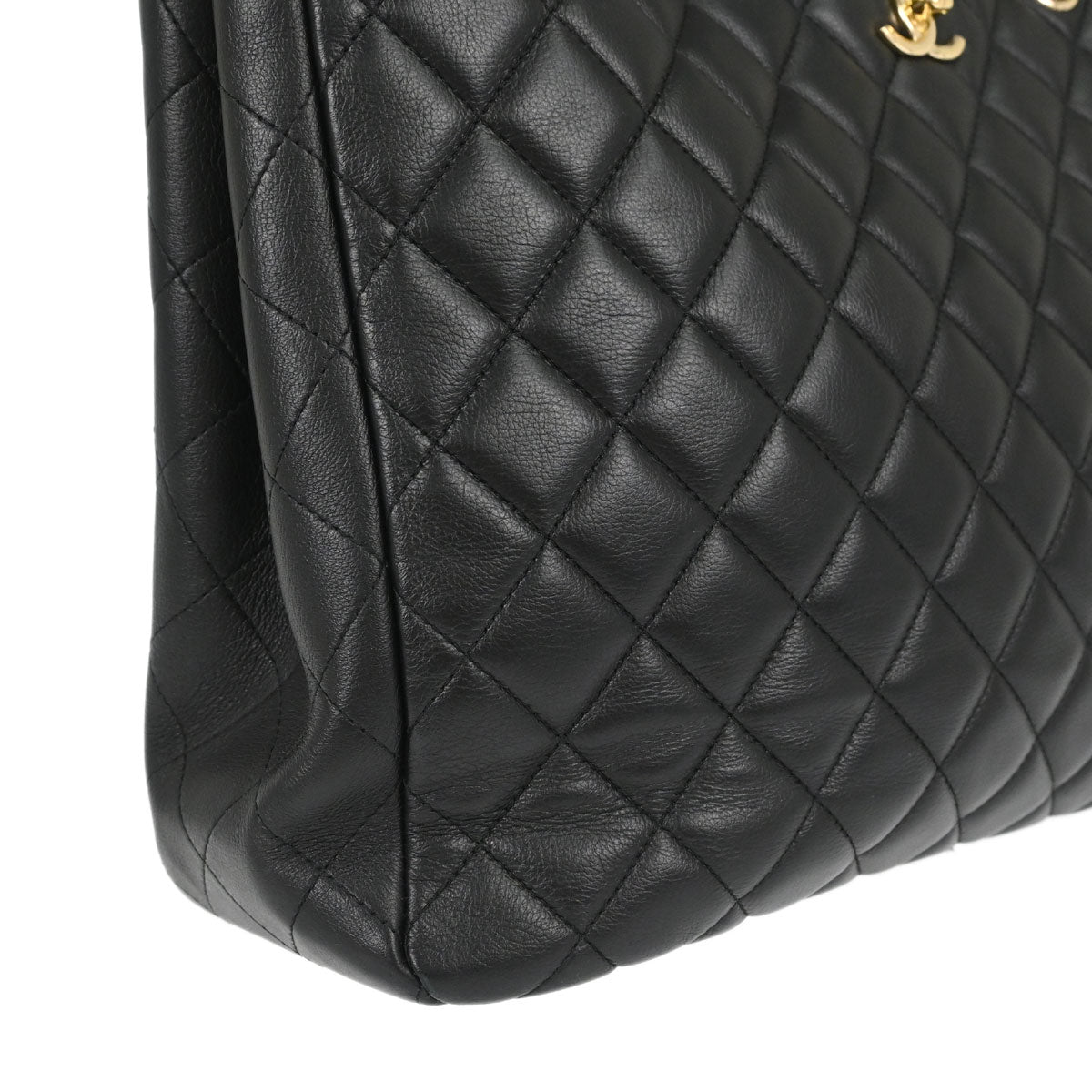 Chanel Black Lambskin Chain Tote Handbag