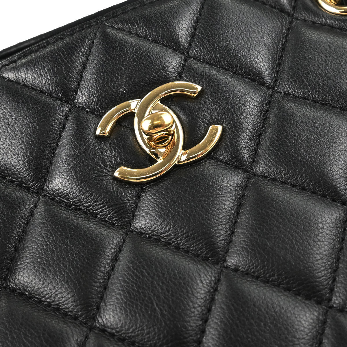 Chanel Black Lambskin Chain Tote Handbag