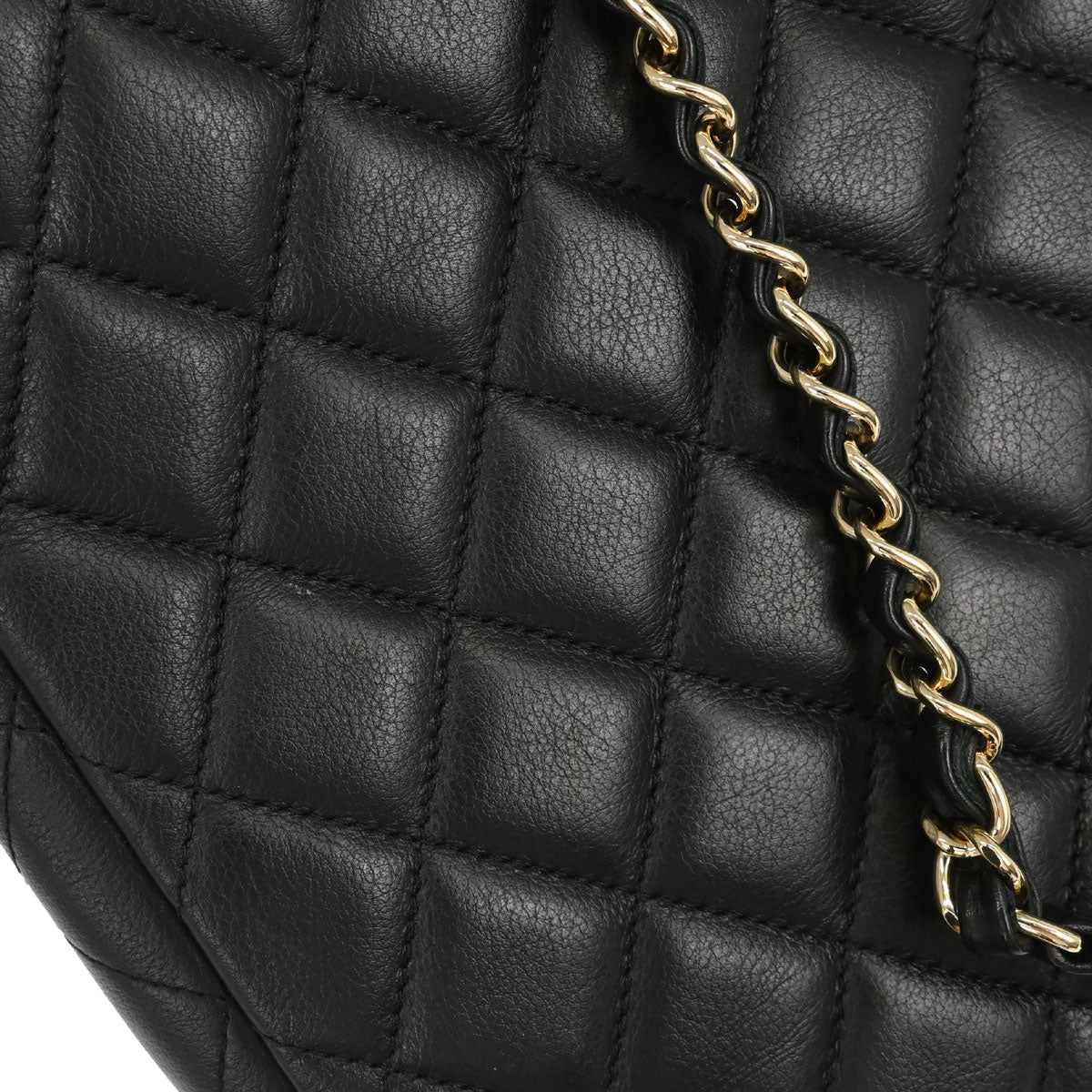 Chanel Black Lambskin Chain Tote Handbag