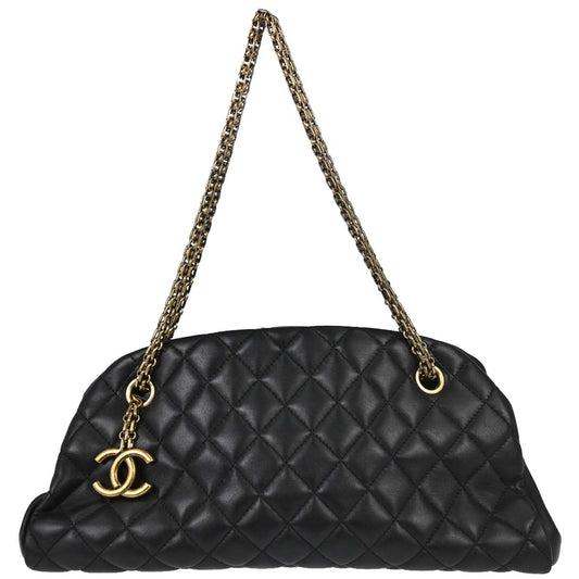 Chanel 2010-2011 Black Lambskin Medium Bowling Mademoiselle Handbag