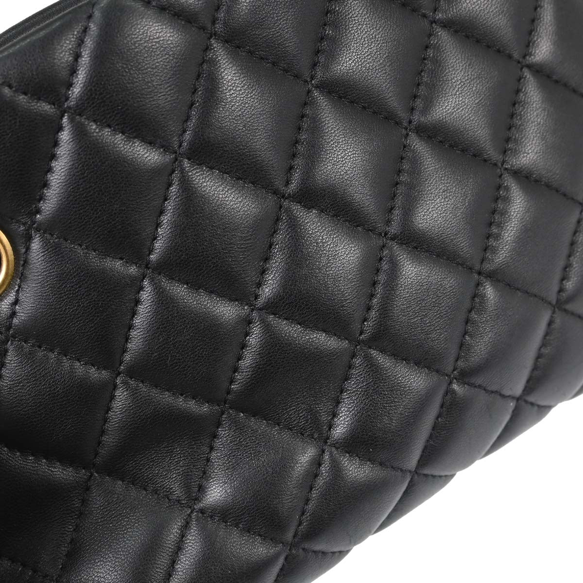 Chanel 2010-2011 Black Lambskin Medium Bowling Mademoiselle Handbag
