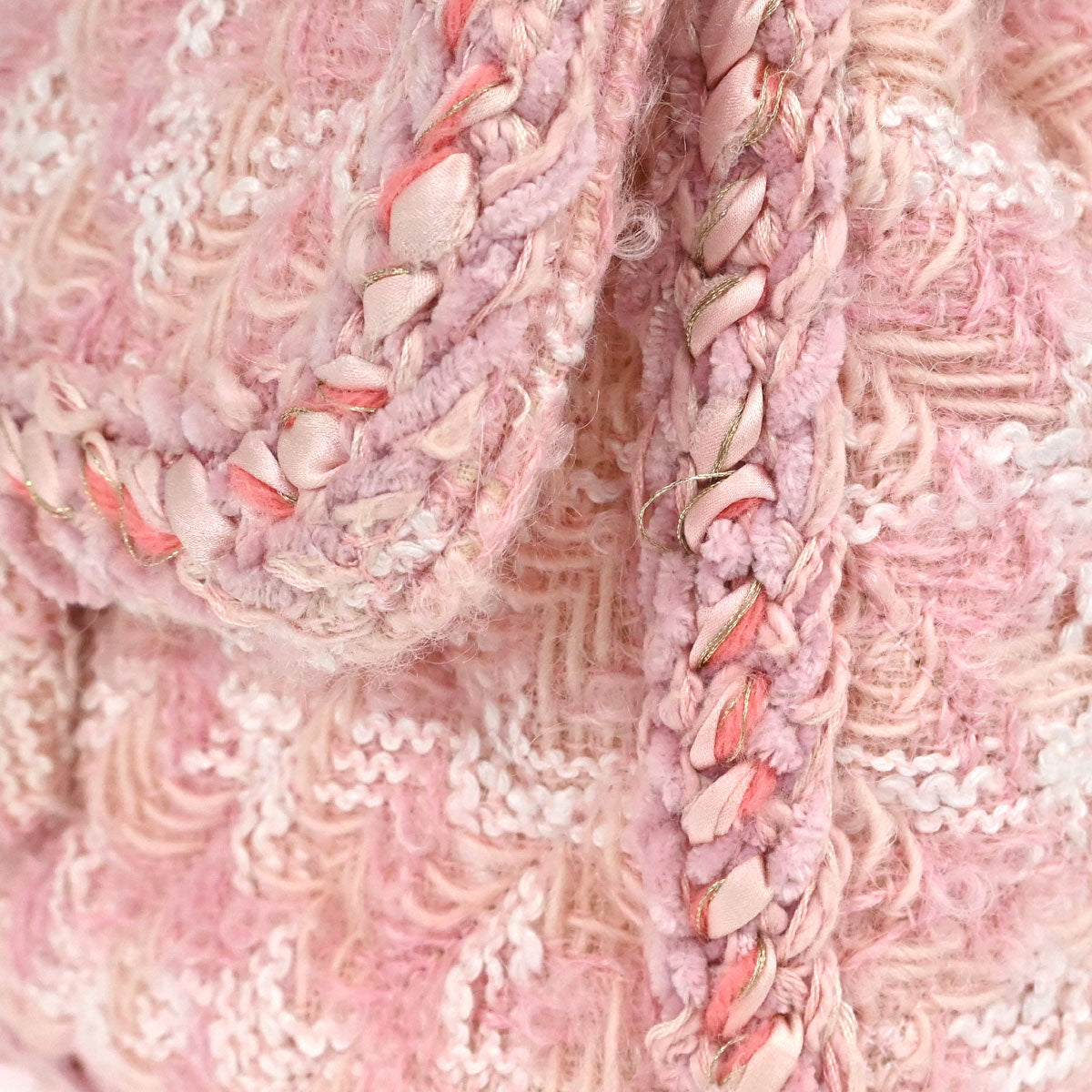 Chanel Pink Tweed Check Mademoiselle Lock Shoulder Bag