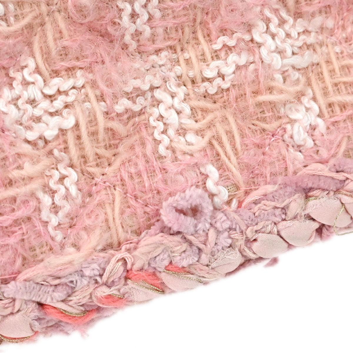 Chanel Pink Tweed Check Mademoiselle Lock Shoulder Bag