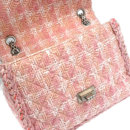 Chanel Pink Tweed Check Mademoiselle Lock Shoulder Bag