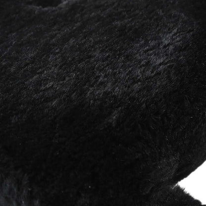 Chanel Black Rabbit Fur Paris-Cosmopolite Top Handle 2way Shoulder Handbag