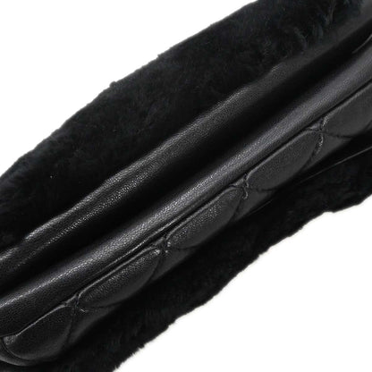 Chanel Black Rabbit Fur Paris-Cosmopolite Top Handle 2way Shoulder Handbag