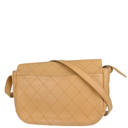 Chanel Beige Calfskin Saddle Double Flap Messenger Shoulder Bag