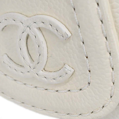 Chanel White Perforated Caviar Skin Pulley Shoulder Bag