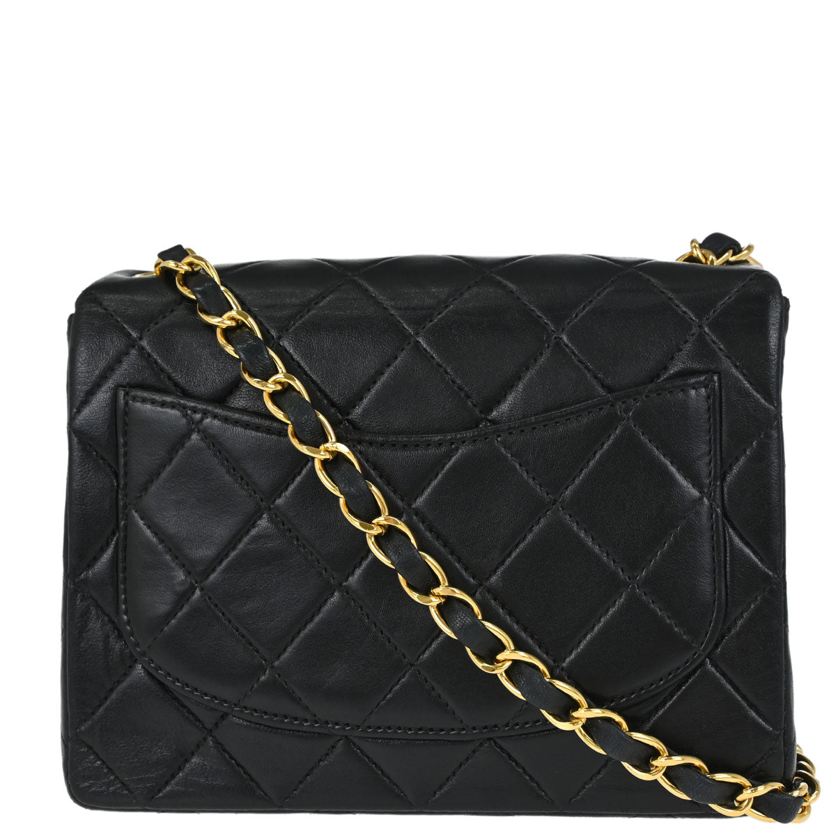 Chanel Black Lambskin Mini Classic Square Flap Shoulder Bag 17