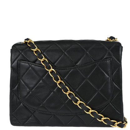 Chanel Black Lambskin Mini Classic Square Flap Shoulder Bag 17