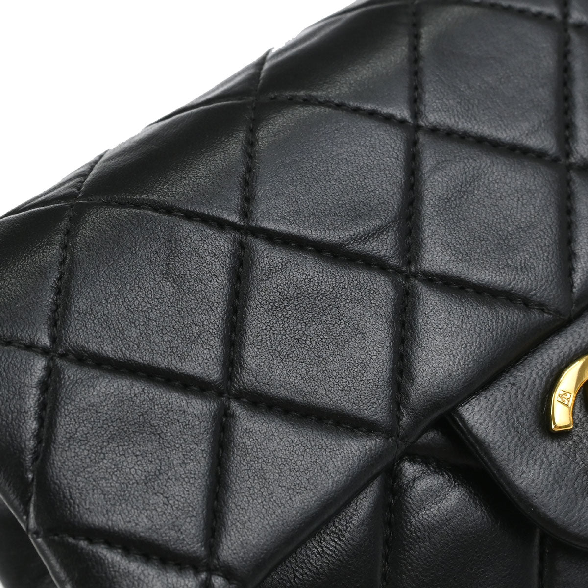 Chanel Black Lambskin Mini Classic Square Flap Shoulder Bag 17