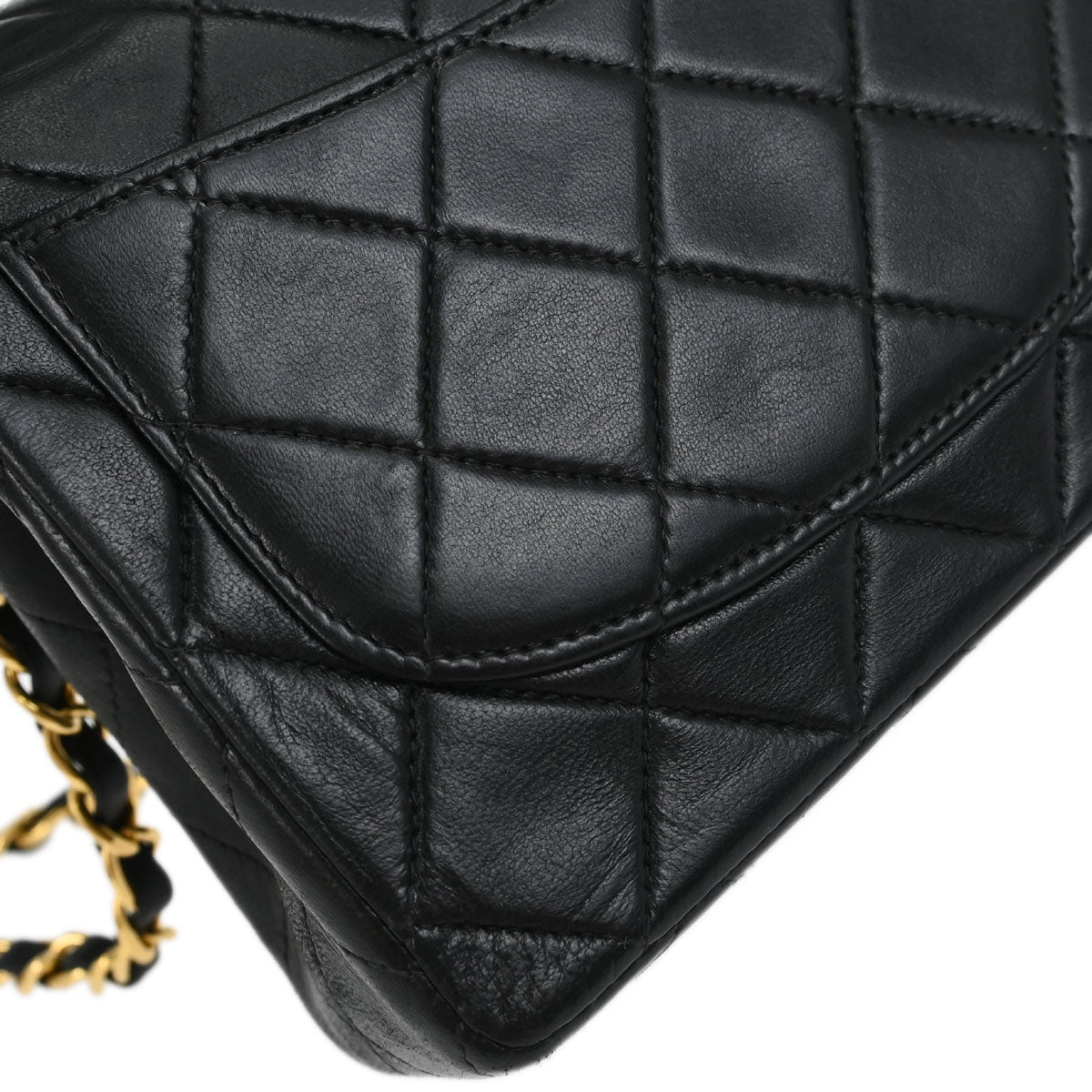 Chanel Black Lambskin Mini Classic Square Flap Shoulder Bag 17