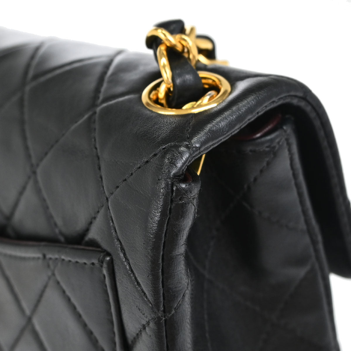 Chanel Black Lambskin Mini Classic Square Flap Shoulder Bag 17
