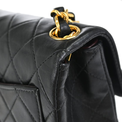 Chanel Black Lambskin Mini Classic Square Flap Shoulder Bag 17