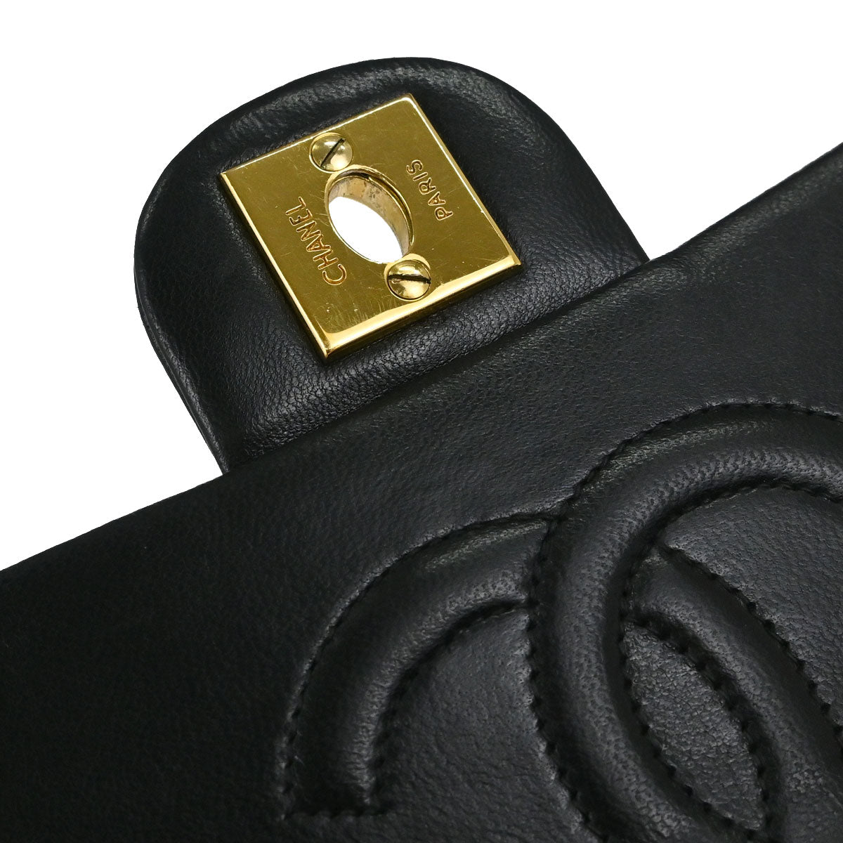 Chanel Black Lambskin Mini Classic Square Flap Shoulder Bag 17