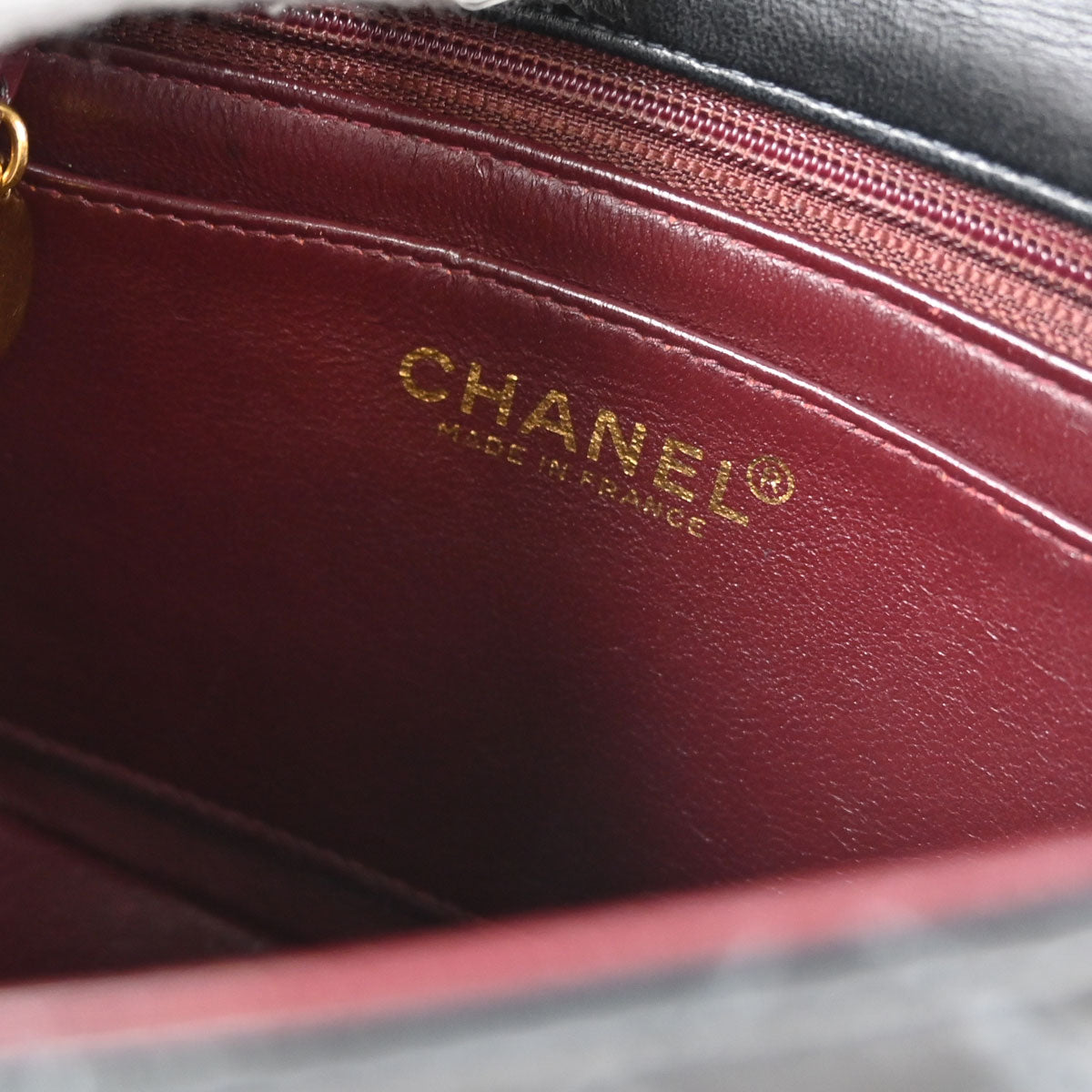Chanel Black Lambskin Mini Classic Square Flap Shoulder Bag 17