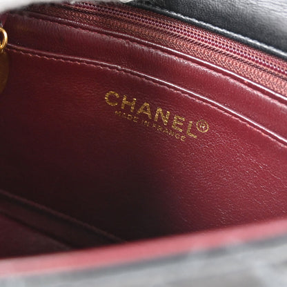 Chanel Black Lambskin Mini Classic Square Flap Shoulder Bag 17