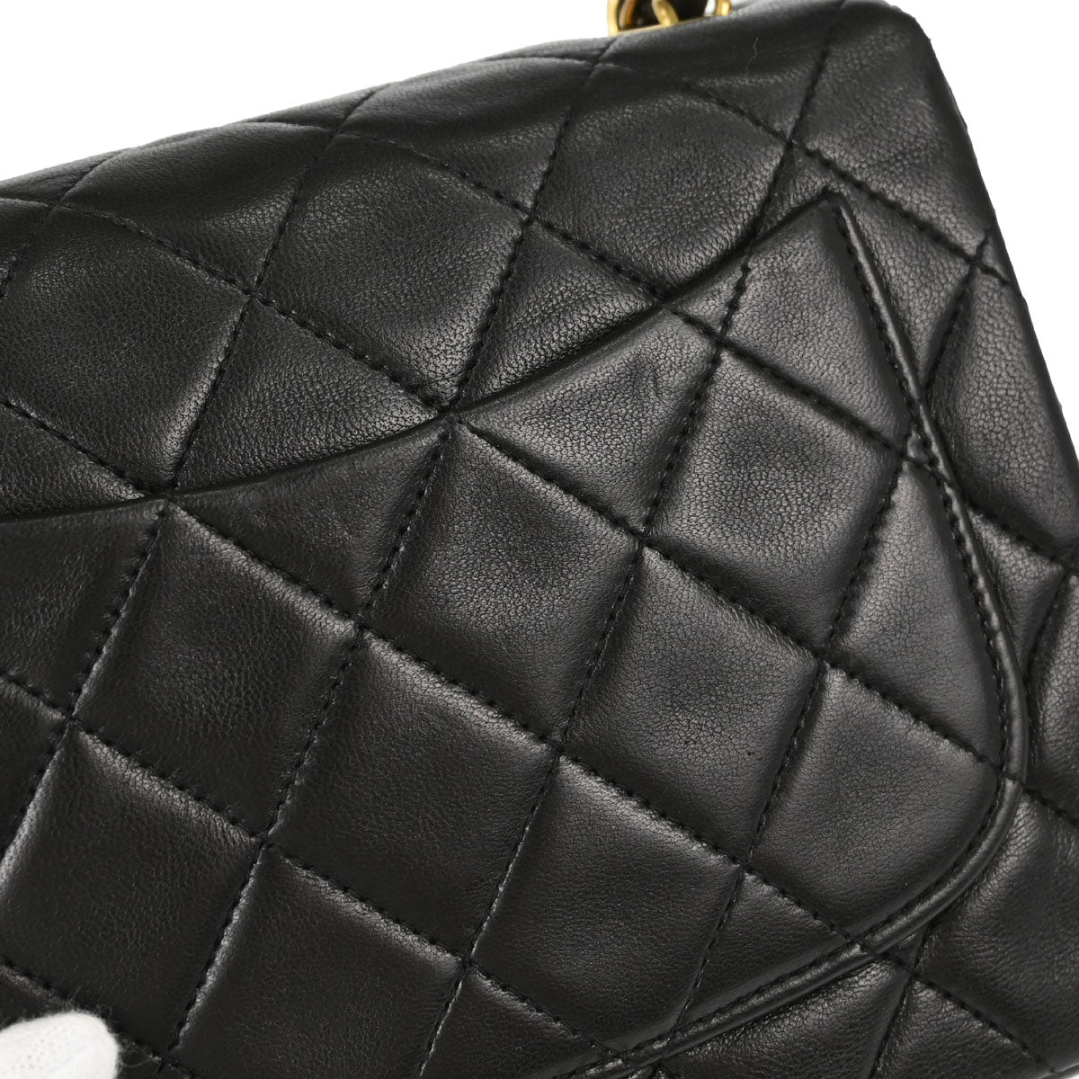 Chanel Black Lambskin Mini Classic Square Flap Shoulder Bag 17