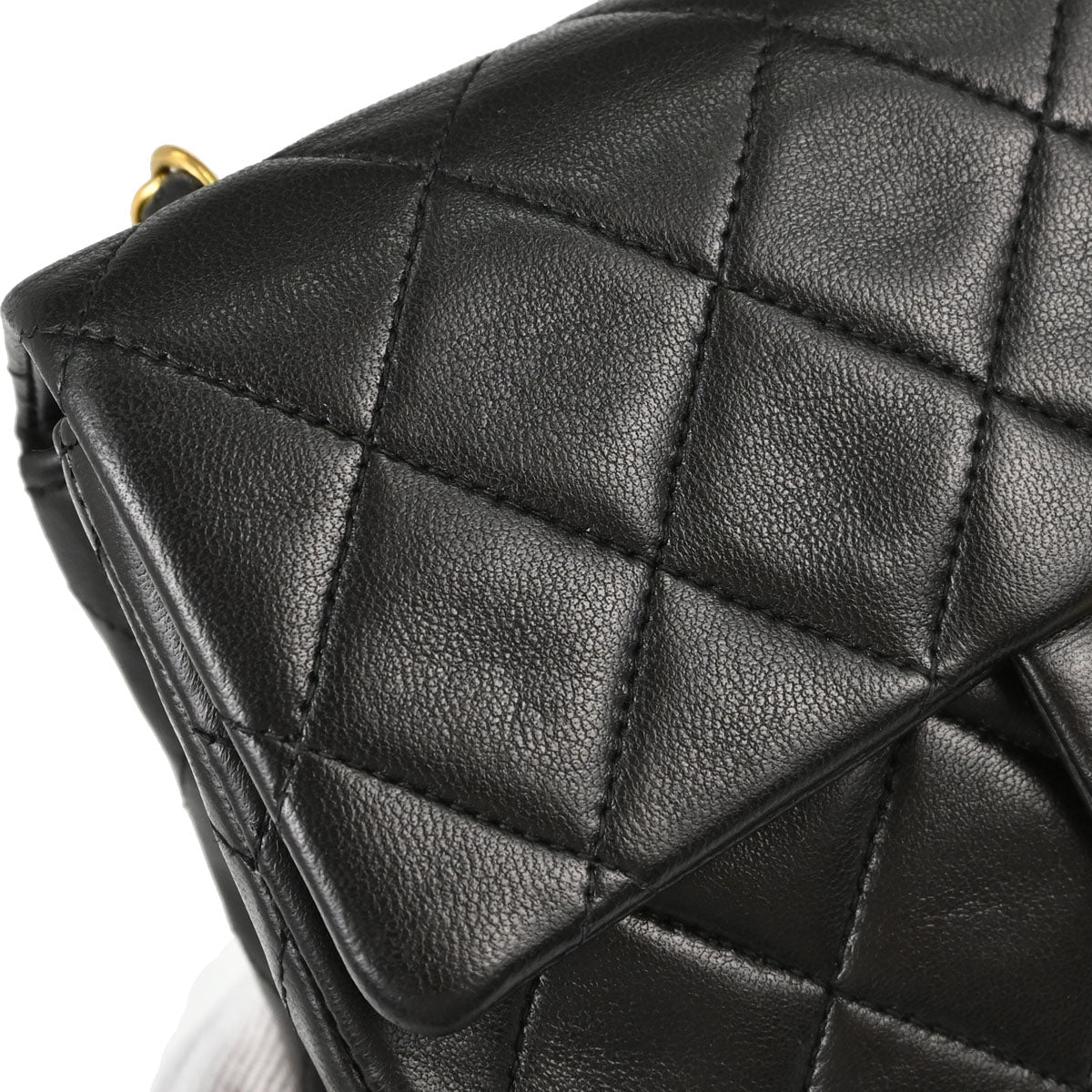 Chanel Black Lambskin Mini Classic Square Flap Shoulder Bag 17
