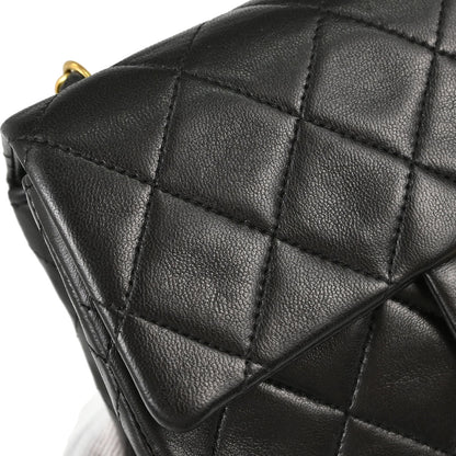 Chanel Black Lambskin Mini Classic Square Flap Shoulder Bag 17