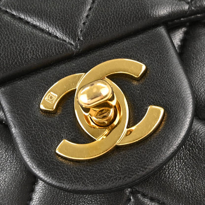 Chanel Black Lambskin Mini Classic Square Flap Shoulder Bag 17
