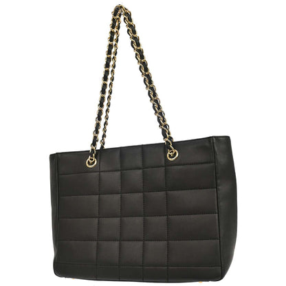 Chanel Black Lambskin Choco Bar Wild Stitch Tote Handbag