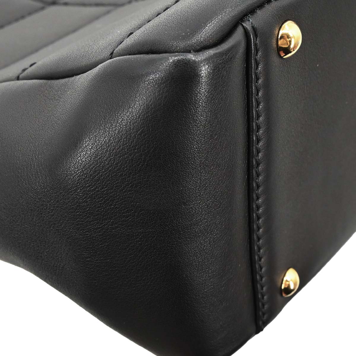 Chanel Black Lambskin Choco Bar Wild Stitch Tote Handbag