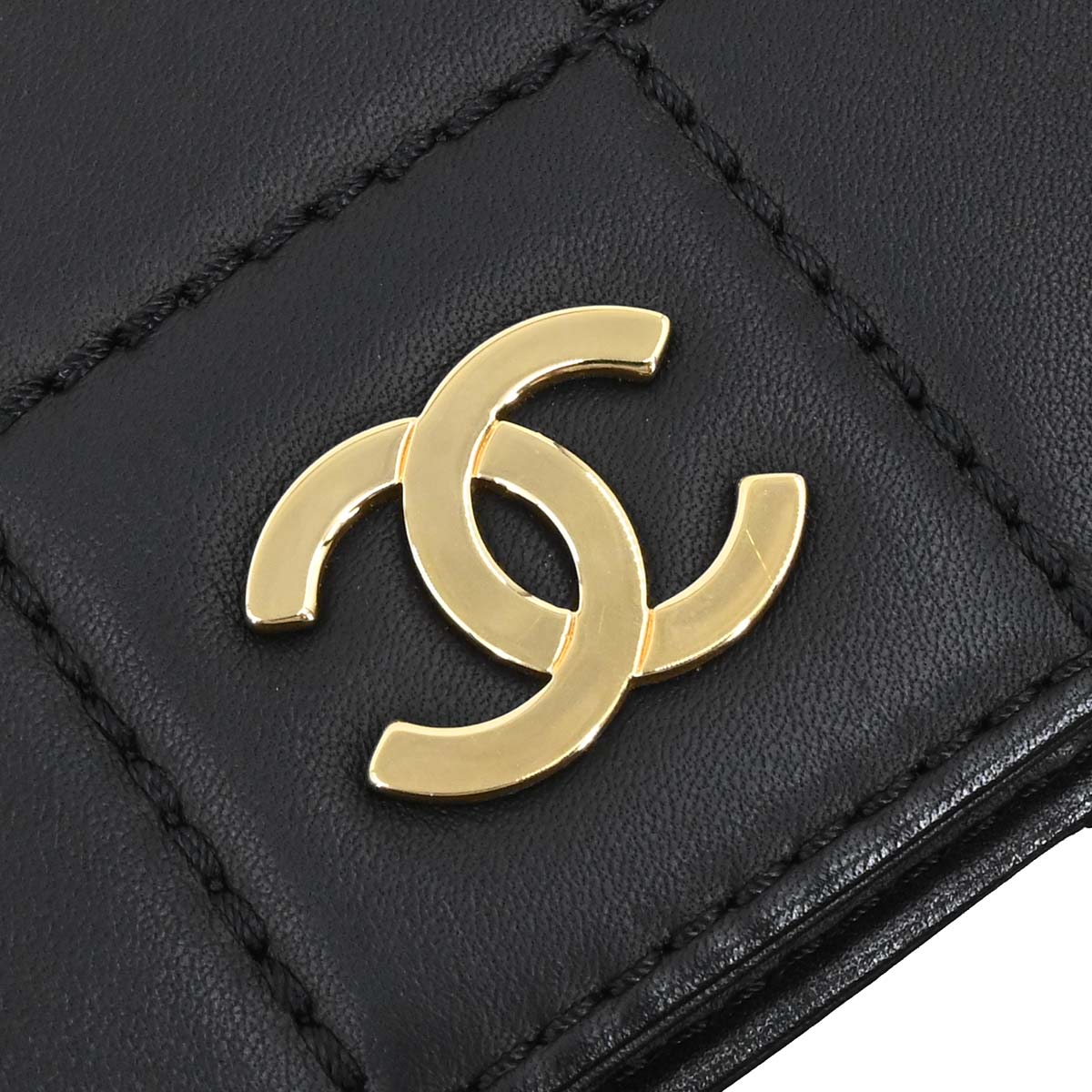 Chanel Black Lambskin Choco Bar Wild Stitch Tote Handbag