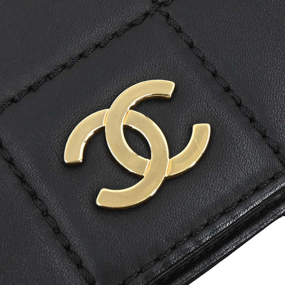 Chanel Black Lambskin Choco Bar Wild Stitch Tote Handbag