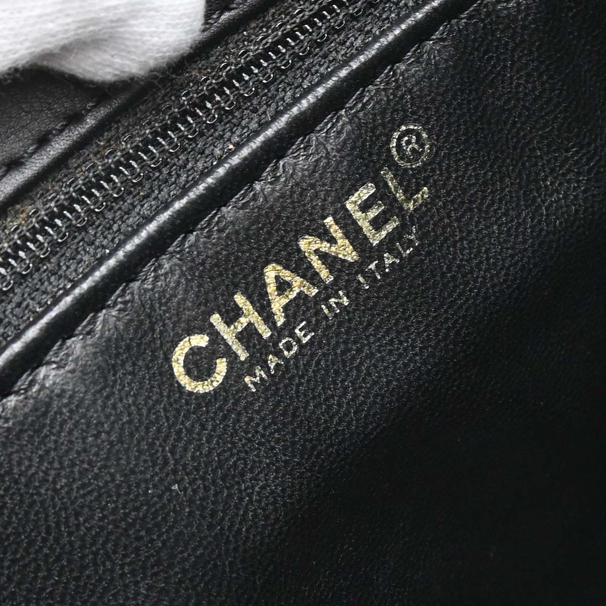 Chanel Black Lambskin Choco Bar Wild Stitch Tote Handbag