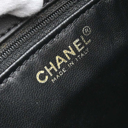 Chanel Black Lambskin Choco Bar Wild Stitch Tote Handbag