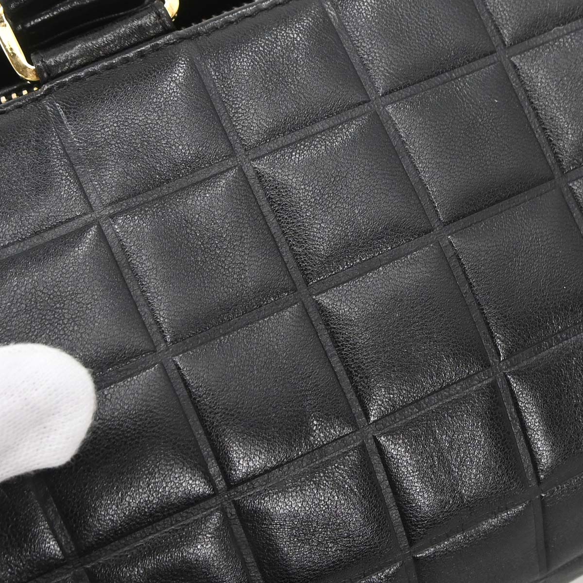 Chanel Black Lambskin Choco Bar Handbag