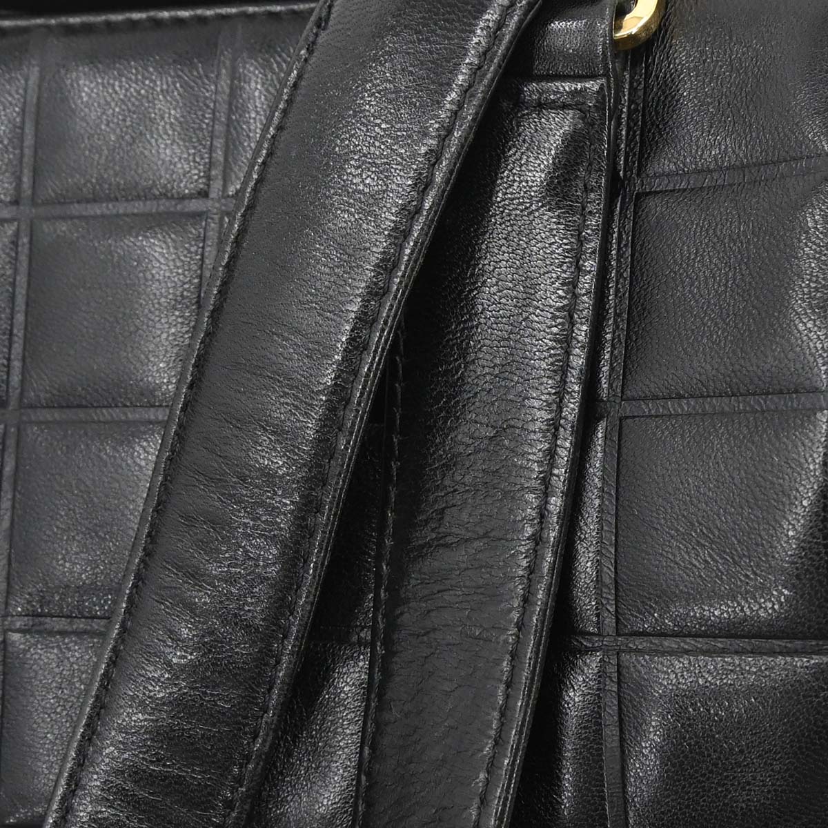 Chanel Black Lambskin Choco Bar Handbag