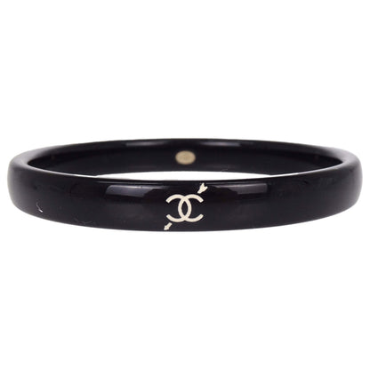 Chanel Black Acrylic Bangle Accessories 10P