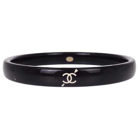 Chanel Black Acrylic Bangle Accessories 10P