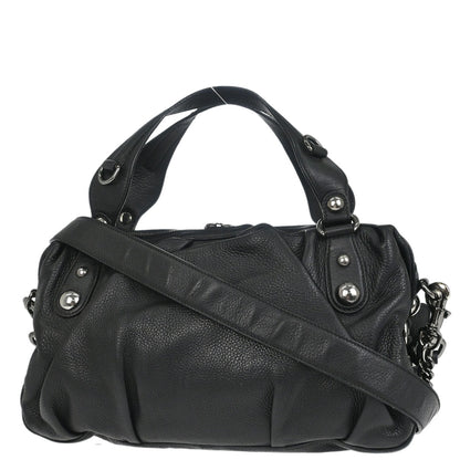 Gucci Black Leather Horsebit Icon Bit Chain 2way Shoulder Handbag