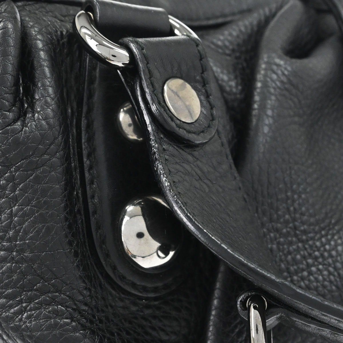 Gucci Black Leather Horsebit Icon Bit Chain 2way Shoulder Handbag