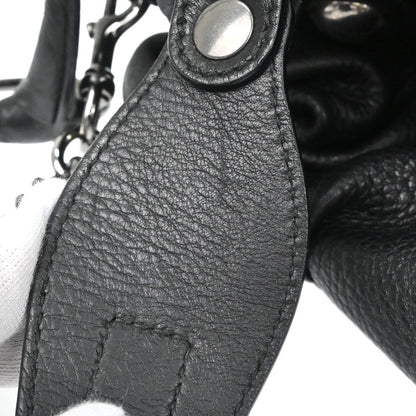 Gucci Black Leather Horsebit Icon Bit Chain 2way Shoulder Handbag