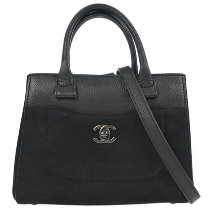 Chanel Black Calfskin Suede Neo Executive Cerf 2way Shoulder Tote Bag