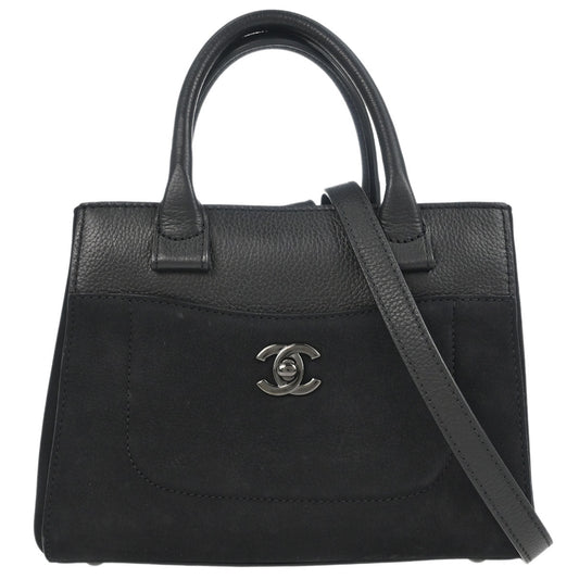 Chanel Black Calfskin Suede Neo Executive Cerf 2way Shoulder Tote Bag