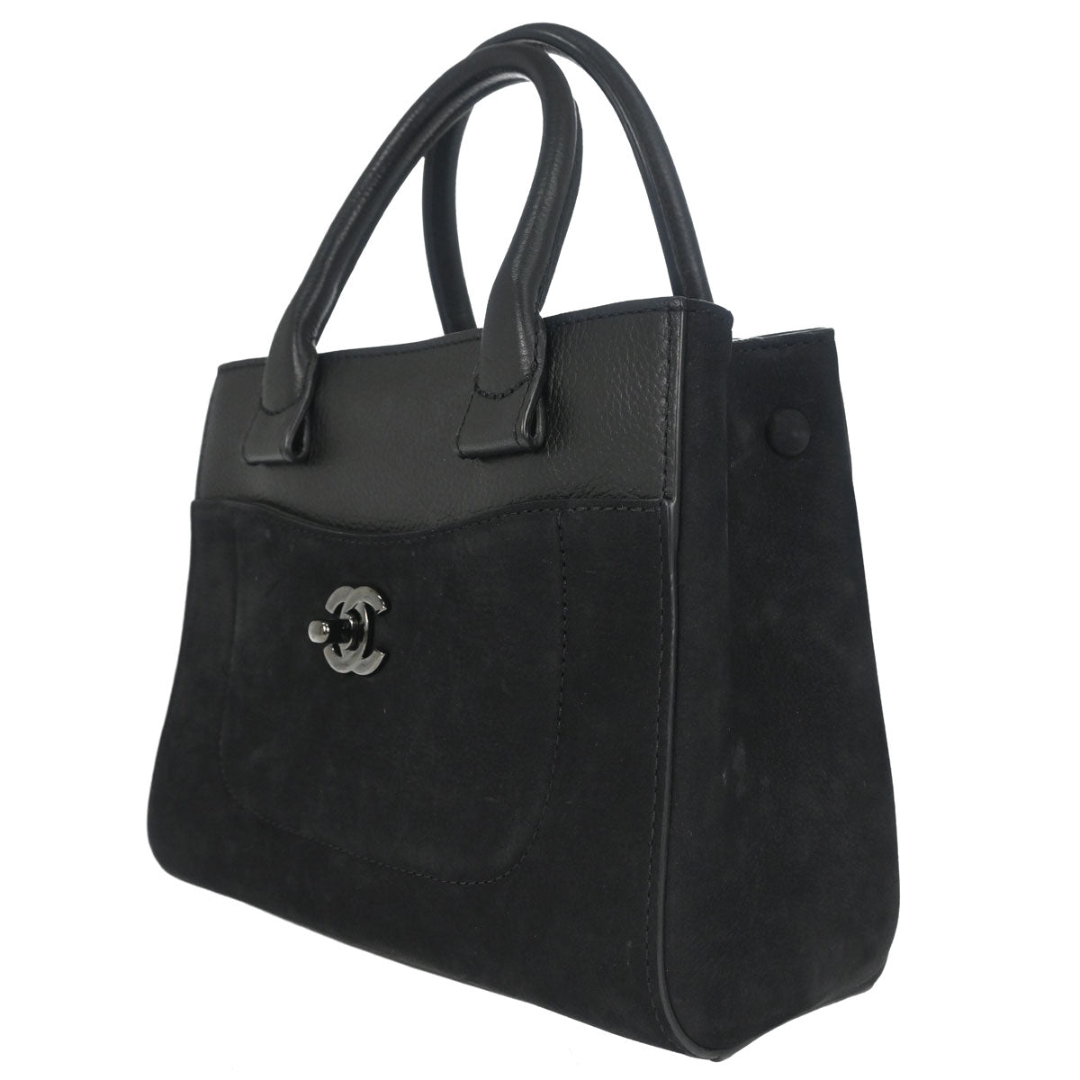 Chanel Black Calfskin Suede Neo Executive Cerf 2way Shoulder Tote Bag