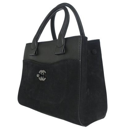Chanel Black Calfskin Suede Neo Executive Cerf 2way Shoulder Tote Bag