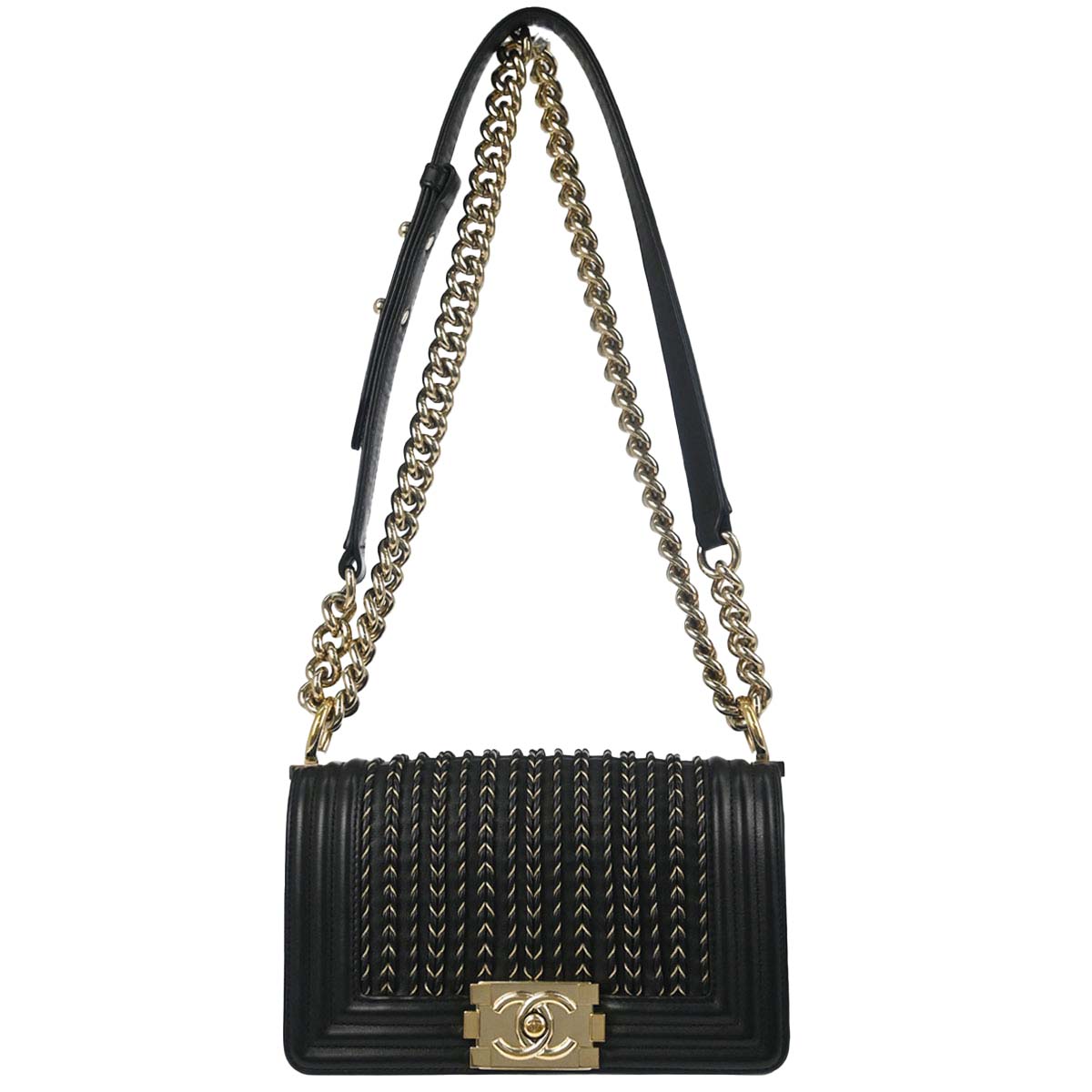 Boy Chanel Black Lambskin Small Chain Shoulder Bag