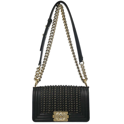 Boy Chanel Black Lambskin Small Chain Shoulder Bag